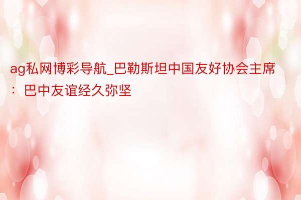 ag私网博彩导航_巴勒斯坦中国友好协会主席：巴中友谊经久弥坚